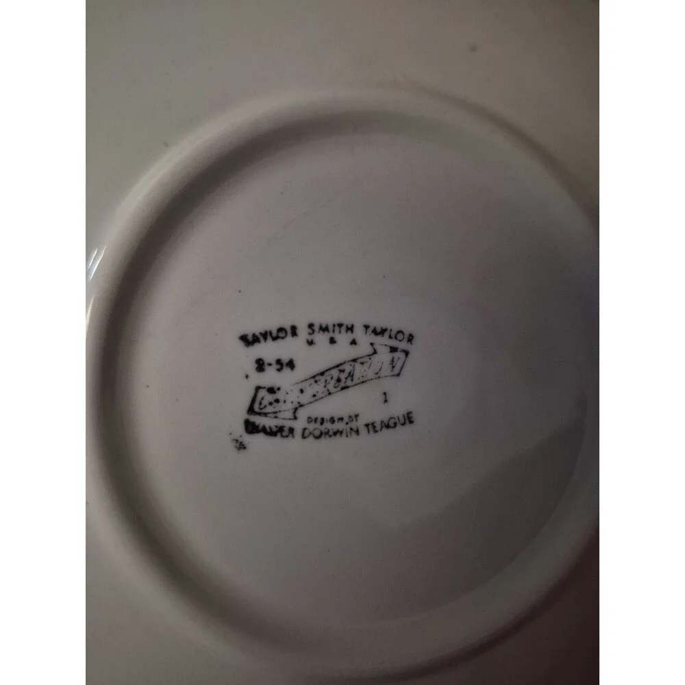 Vintage Taylor Smith Taylor Conversion Pink Flowers Saucer 2-54 USA No Chips